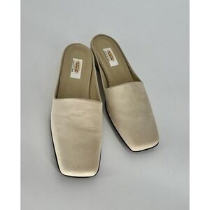 Talbots Chic Nude Leather Mule Slip on Flats Shoes Sz 6.5 NEW